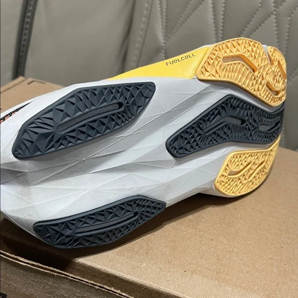 New Balance FullCell Super Lime Green White Orange Pink Performance Running Shoe - Picture 9 of 10